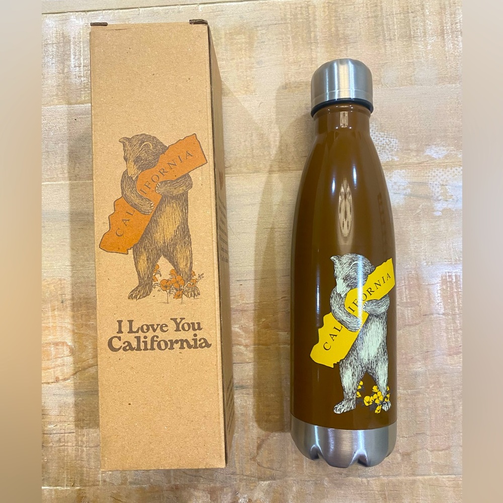 SF Mercantile I Love You California stainless steel bear hug water bottle